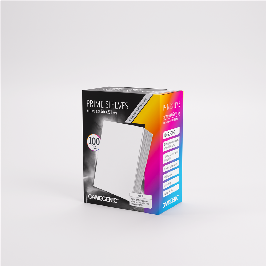 GameGenic SLEEVES Pack Prime White 66x91mm (100 stuks)