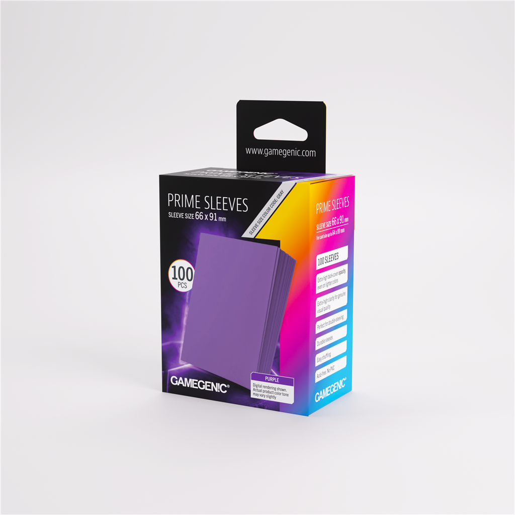GameGenic SLEEVES Pack Prime Purple 66x91mm (100 stuks)