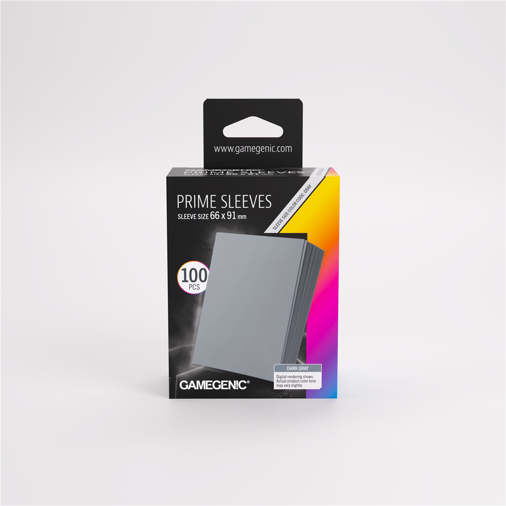 GameGenic SLEEVES Pack Prime Dark Grey 66x91mm (100 stuks)