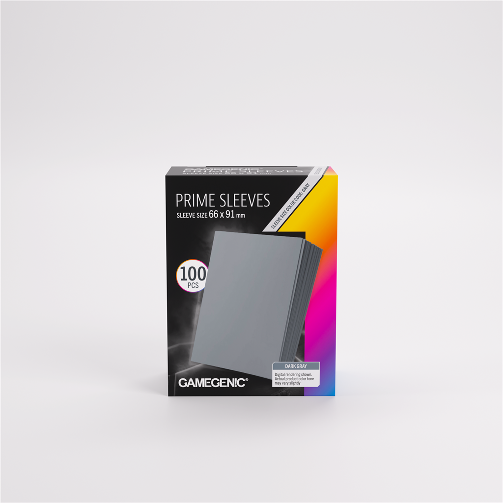GameGenic SLEEVES Pack Prime Dark Grey 66x91mm (100 stuks)