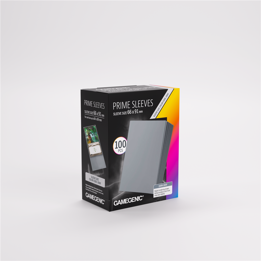 GameGenic SLEEVES Pack Prime Dark Grey 66x91mm (100 stuks)