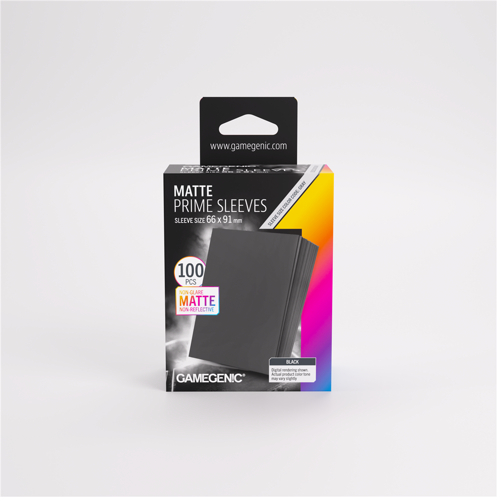GameGenic SLEEVES Pack Matte Prime Black 66x91mm (100 stuks)