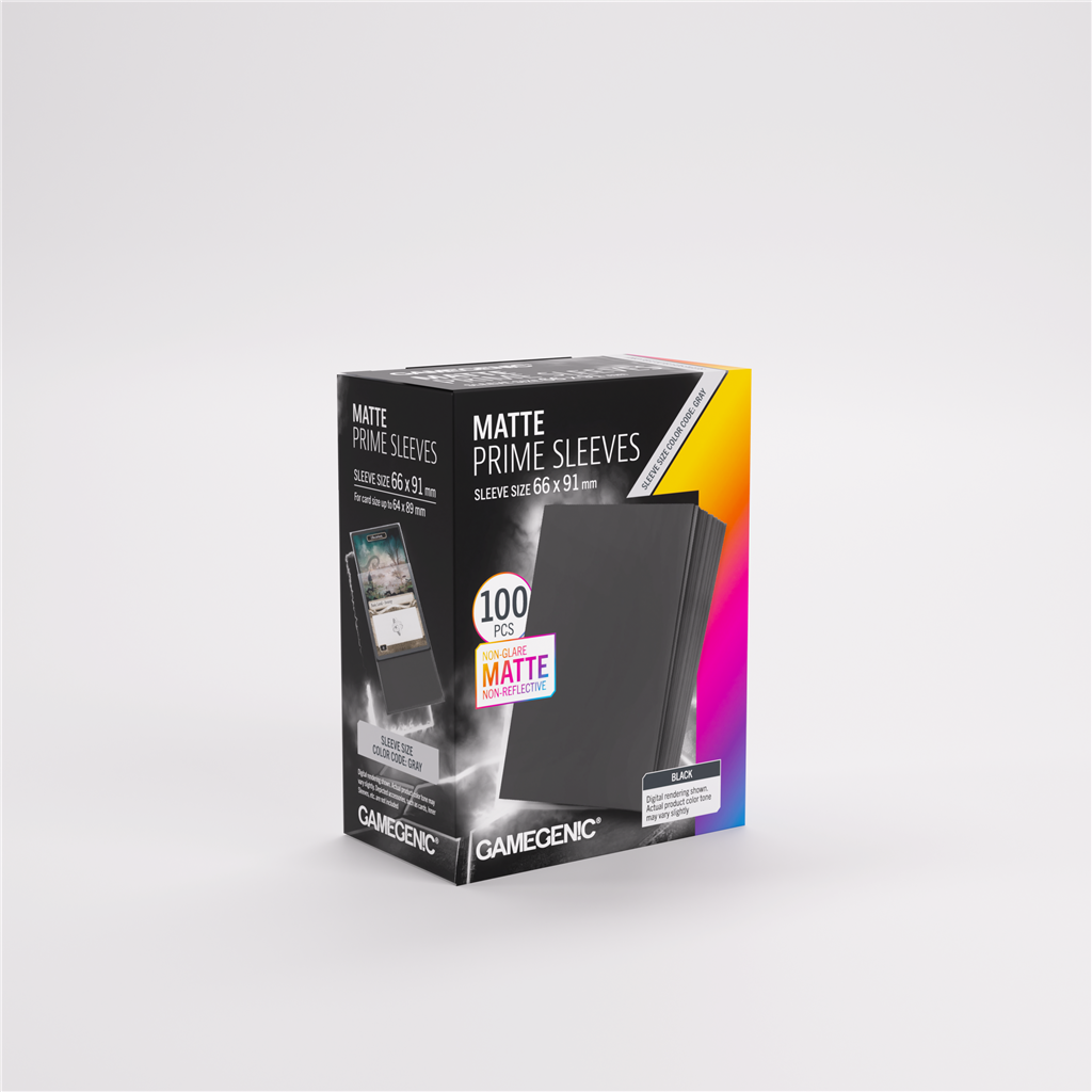 GameGenic SLEEVES Pack Matte Prime Black 66x91mm (100 stuks)