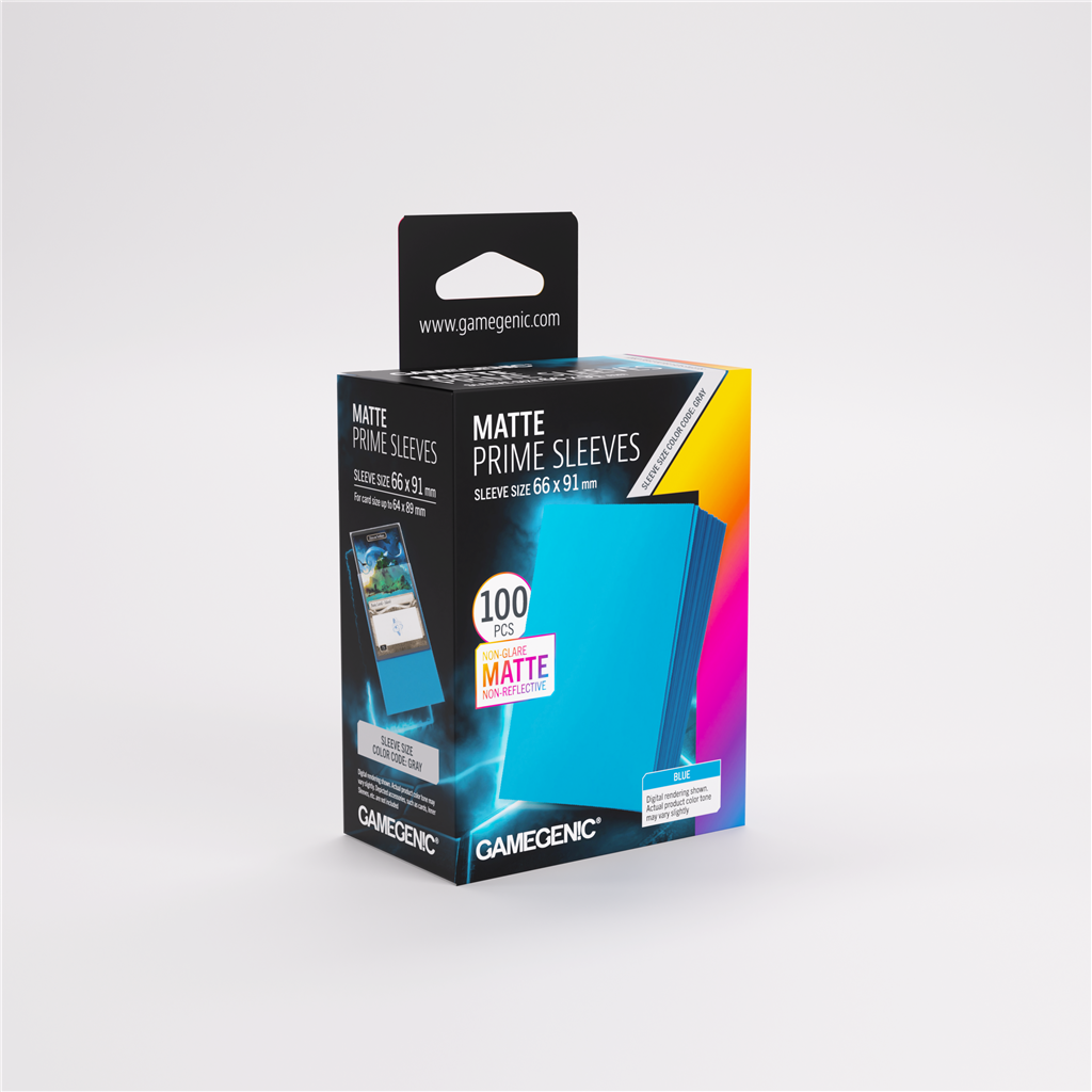 GameGenic SLEEVES Pack Matte Prime Blue 66x91mm (100 stuks)