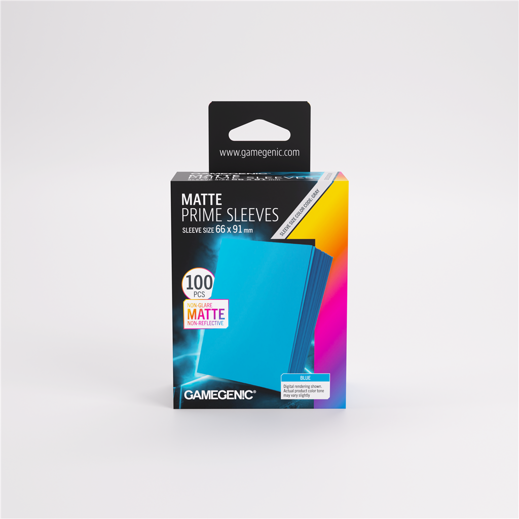 GameGenic SLEEVES Pack Matte Prime Blue 66x91mm (100 stuks)