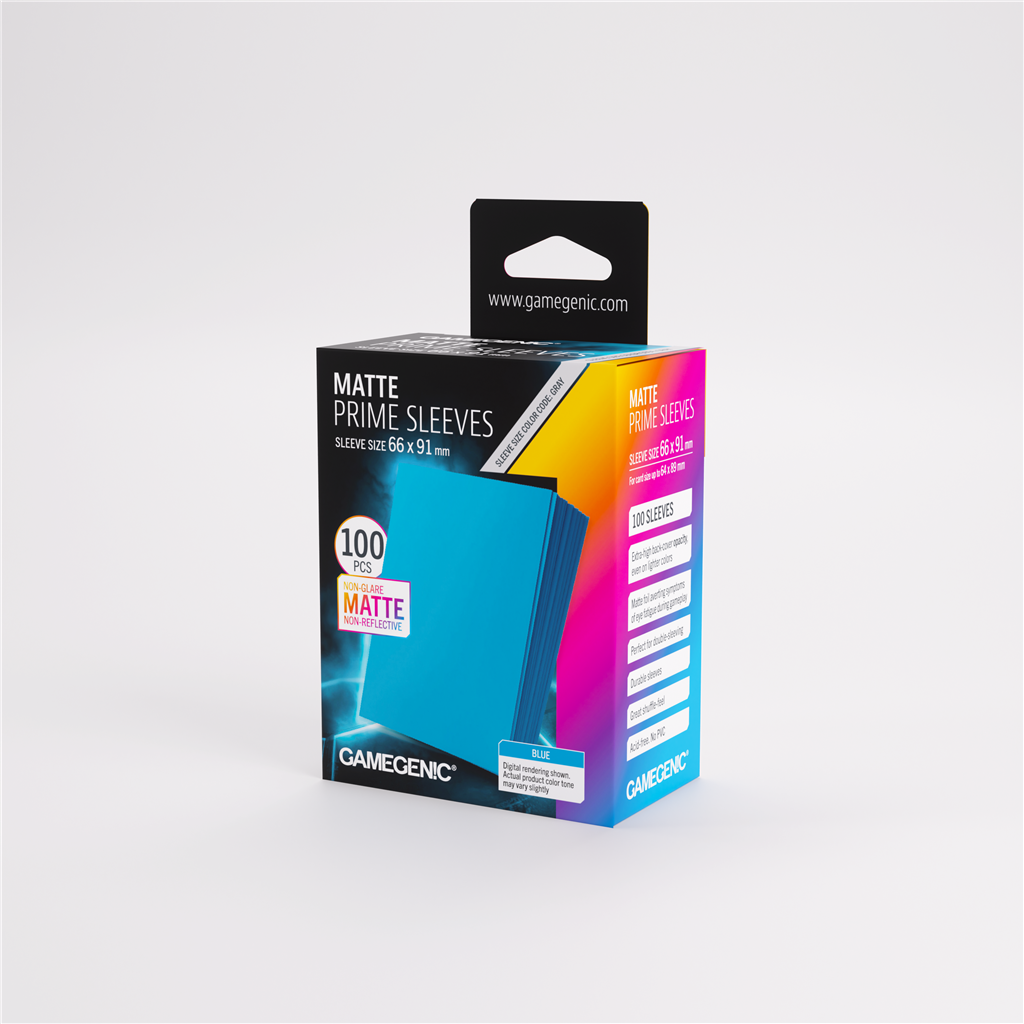 GameGenic SLEEVES Pack Matte Prime Blue 66x91mm (100 stuks)