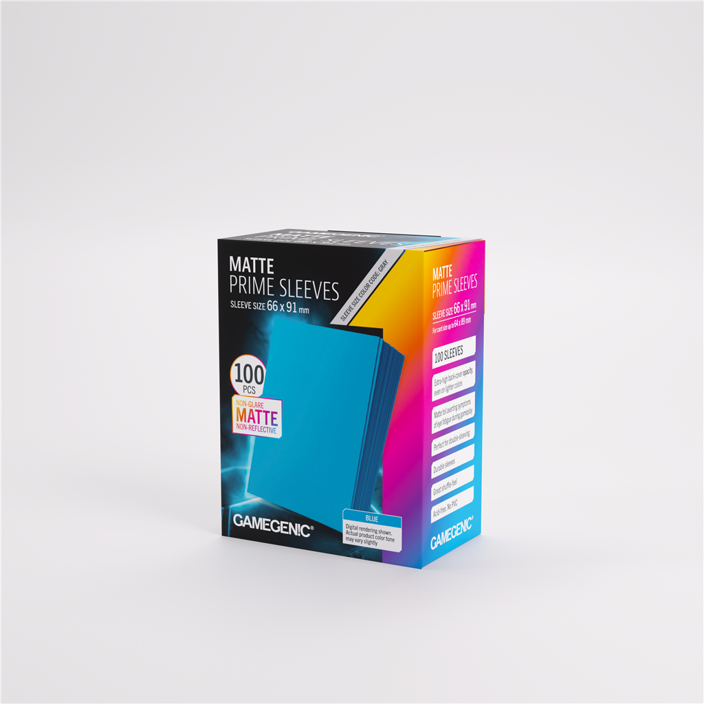 GameGenic SLEEVES Pack Matte Prime Blue 66x91mm (100 stuks)