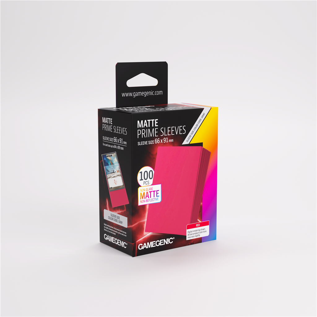 GameGenic SLEEVES Pack Matte Prime Red 66x91mm (100 stuks)