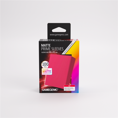 GameGenic SLEEVES Pack Matte Prime Red 66x91mm (100 stuks)