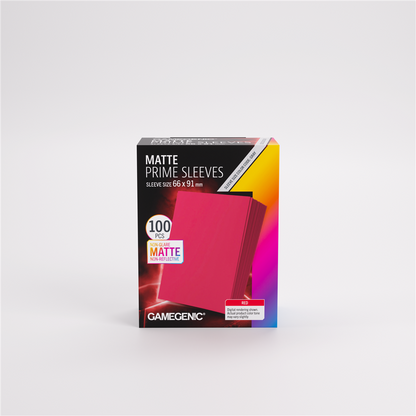 GameGenic SLEEVES Pack Matte Prime Red 66x91mm (100 stuks)