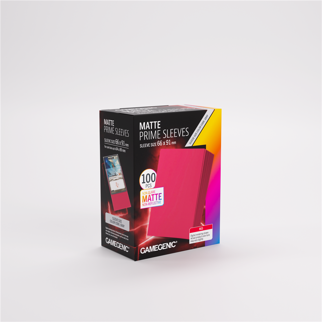 GameGenic SLEEVES Pack Matte Prime Red 66x91mm (100 stuks)
