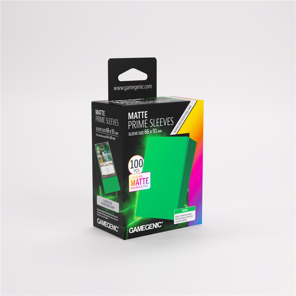 GameGenic SLEEVES Pack Matte Prime Green 66x91mm (100 stuks)
