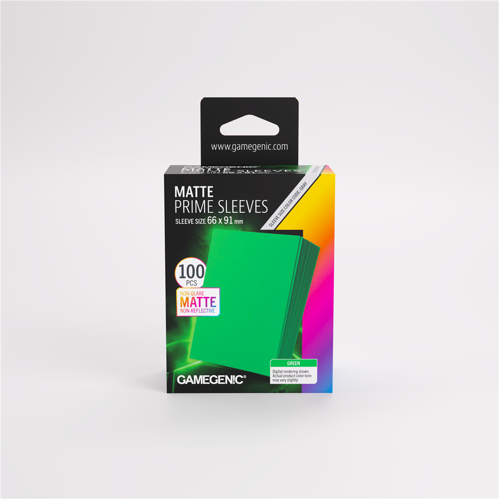 GameGenic SLEEVES Pack Matte Prime Green 66x91mm (100 stuks)