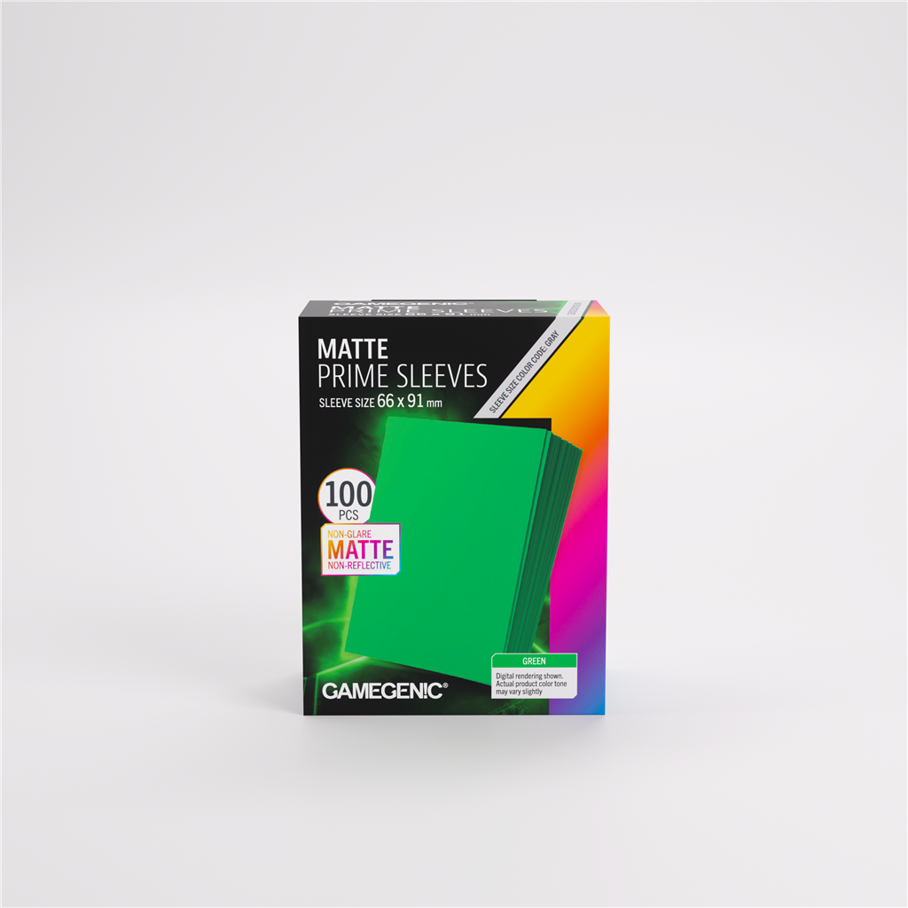 GameGenic SLEEVES Pack Matte Prime Green 66x91mm (100 stuks)