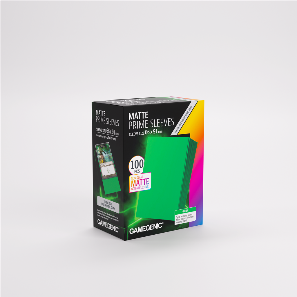 GameGenic SLEEVES Pack Matte Prime Green 66x91mm (100 stuks)