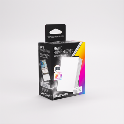 GameGenic SLEEVES Pack Matte Prime White 66x91mm (100 stuks)