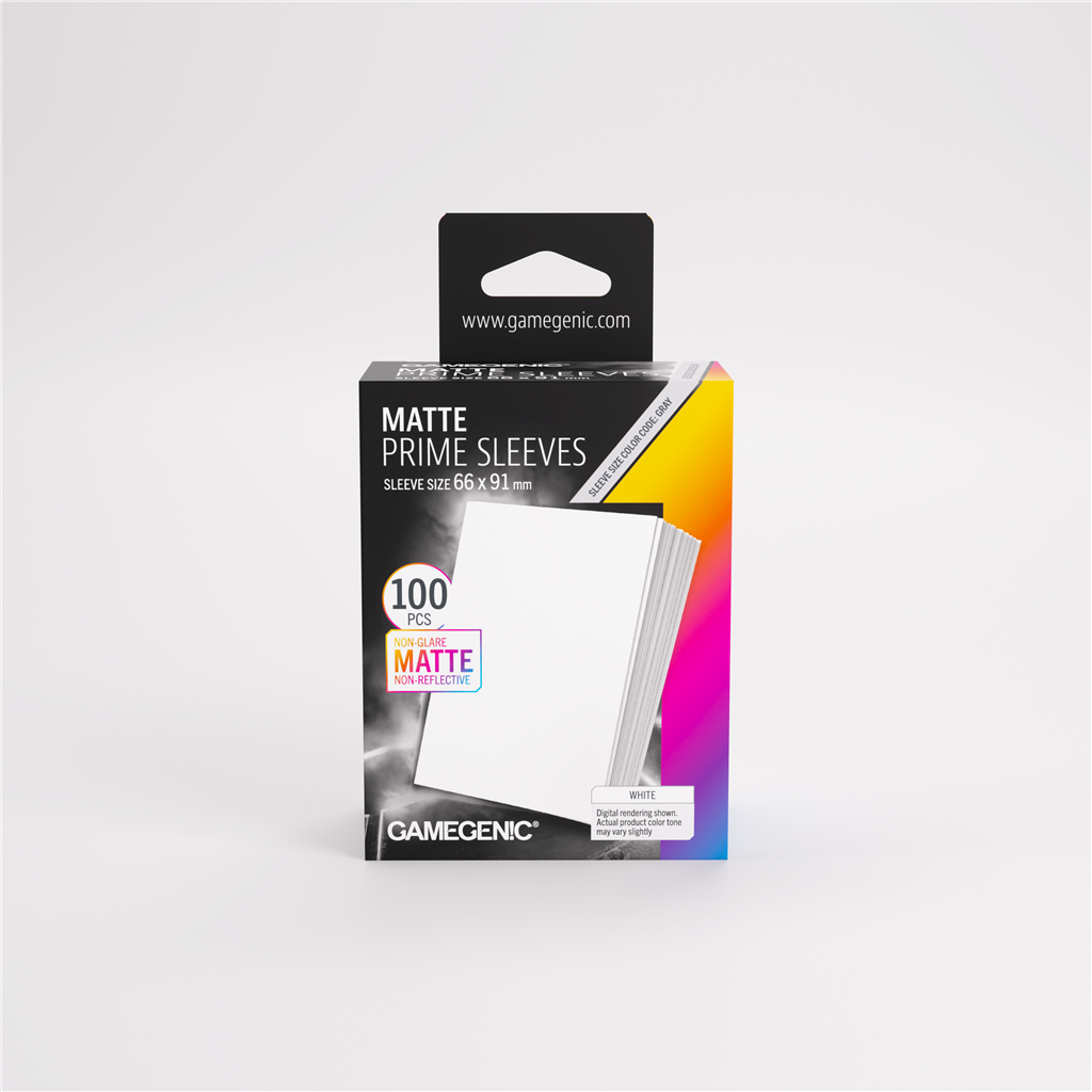 GameGenic SLEEVES Pack Matte Prime White 66x91mm (100 stuks)