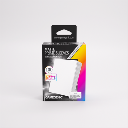 GameGenic SLEEVES Pack Matte Prime White 66x91mm (100 stuks)