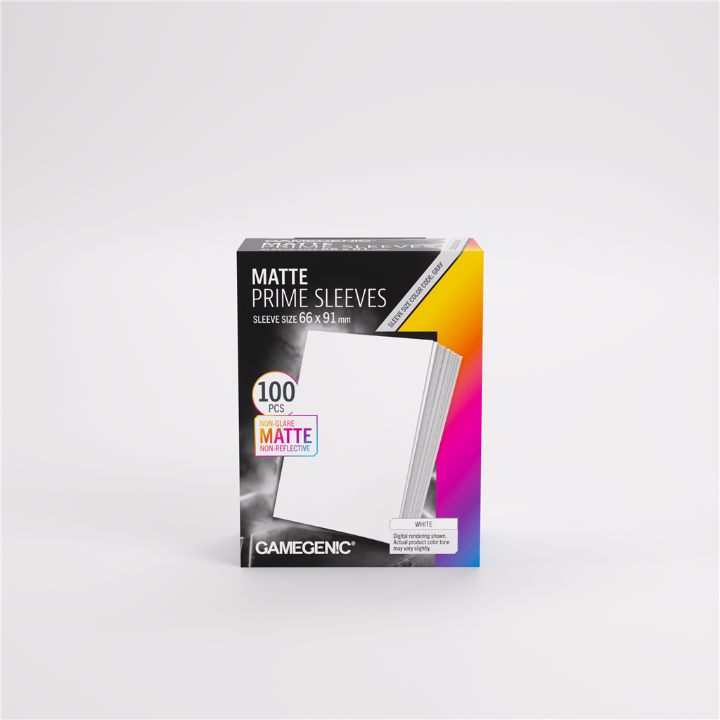 GameGenic SLEEVES Pack Matte Prime White 66x91mm (100 stuks)