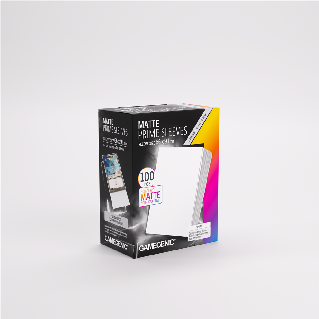GameGenic SLEEVES Pack Matte Prime White 66x91mm (100 stuks)