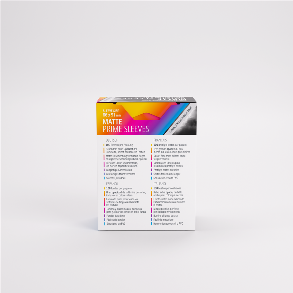 GameGenic SLEEVES Pack Matte Prime White 66x91mm (100 stuks)