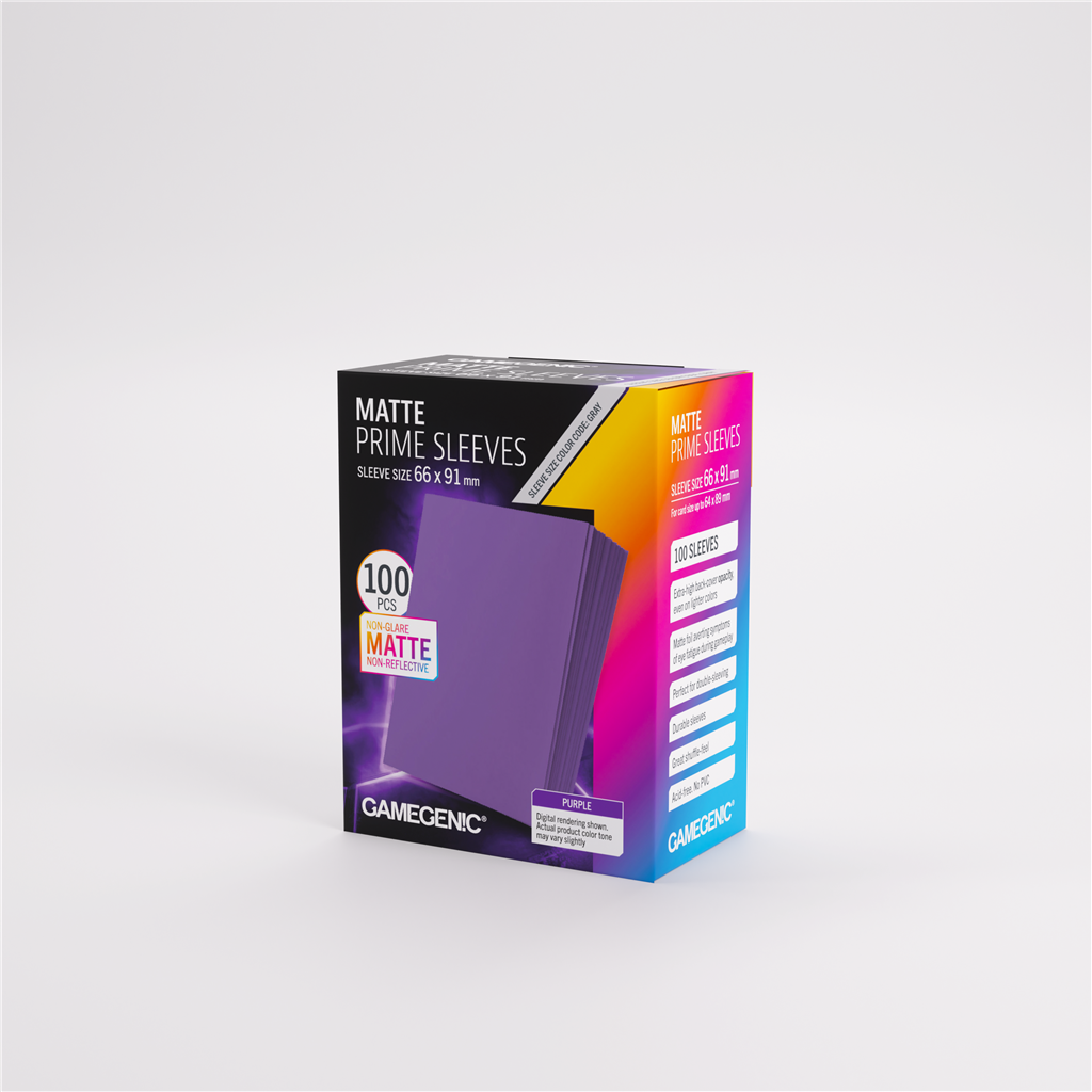 GameGenic SLEEVES Pack Matte Prime Purple 66x91mm (100 stuks)