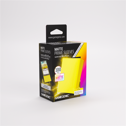 GameGenic SLEEVES Pack Matte Prime Yellow 66x91mm (100 stuks)