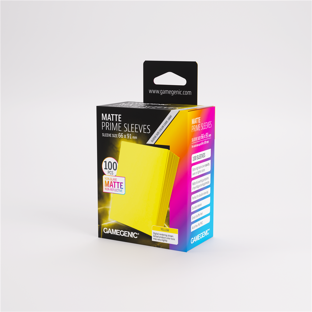 GameGenic SLEEVES Pack Matte Prime Yellow 66x91mm (100 stuks)