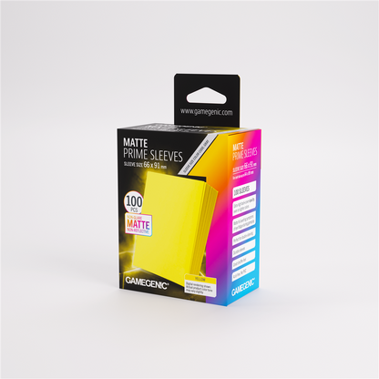 GameGenic SLEEVES Pack Matte Prime Yellow 66x91mm (100 stuks)