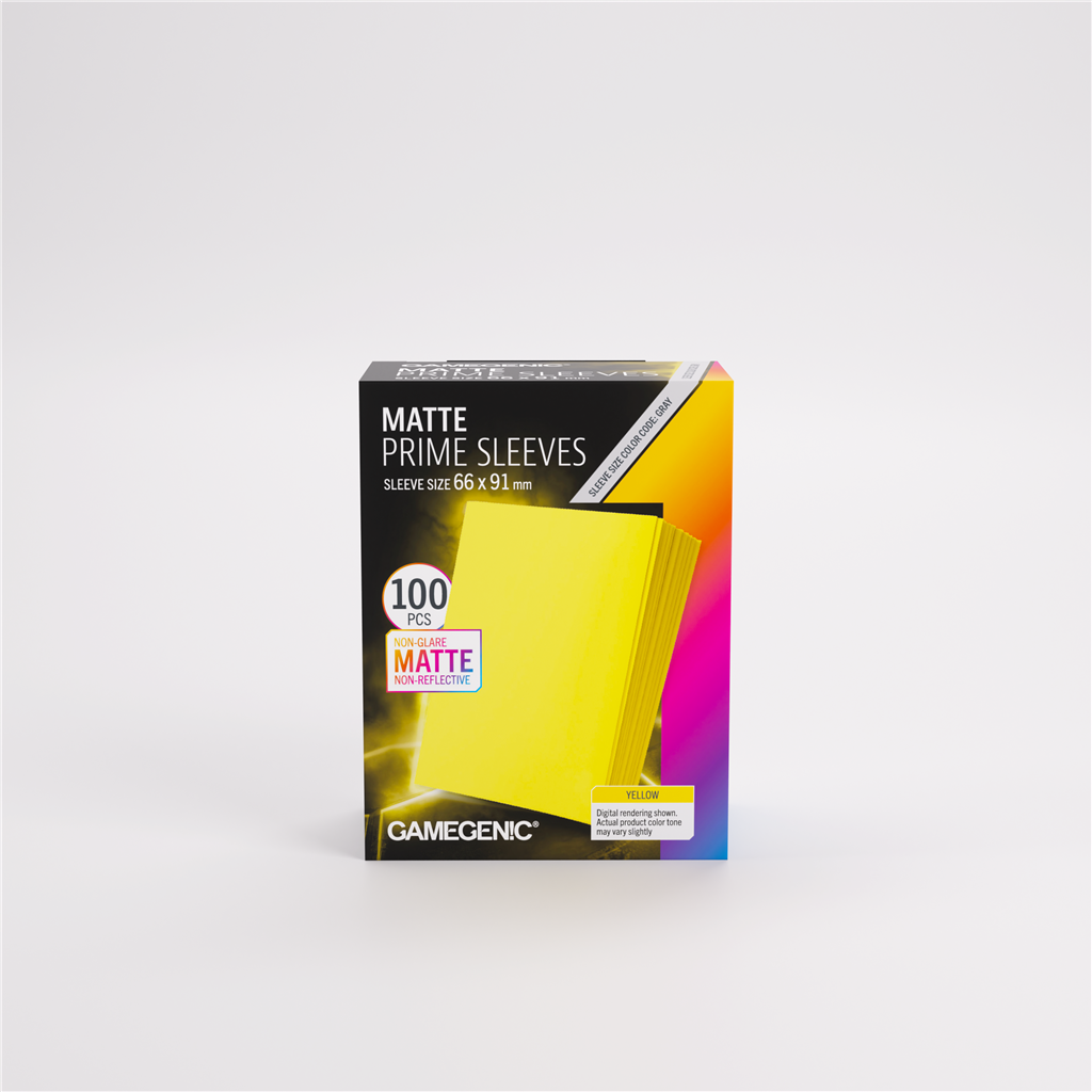 GameGenic SLEEVES Pack Matte Prime Yellow 66x91mm (100 stuks)