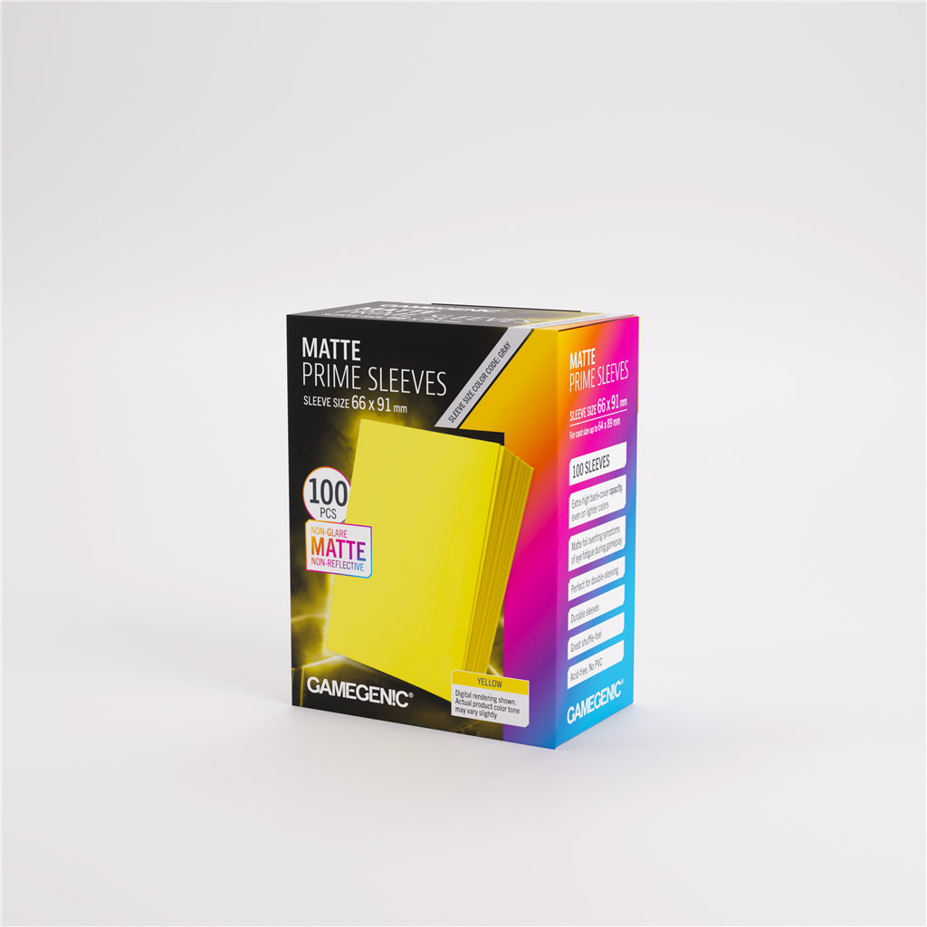 GameGenic SLEEVES Pack Matte Prime Yellow 66x91mm (100 stuks)