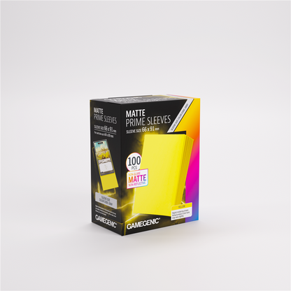 GameGenic SLEEVES Pack Matte Prime Yellow 66x91mm (100 stuks)