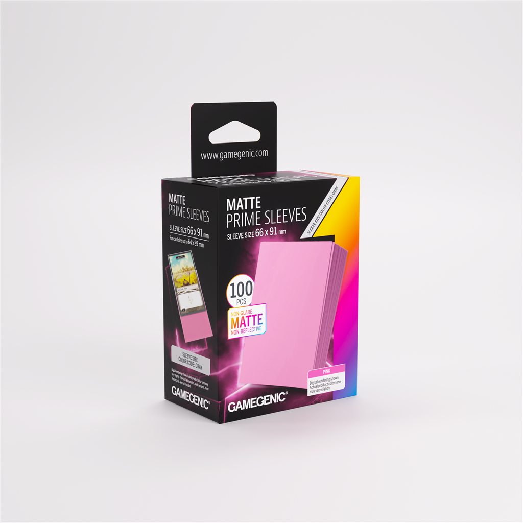 GameGenic SLEEVES Pack Matte Prime Pink 66x91mm (100 stuks)