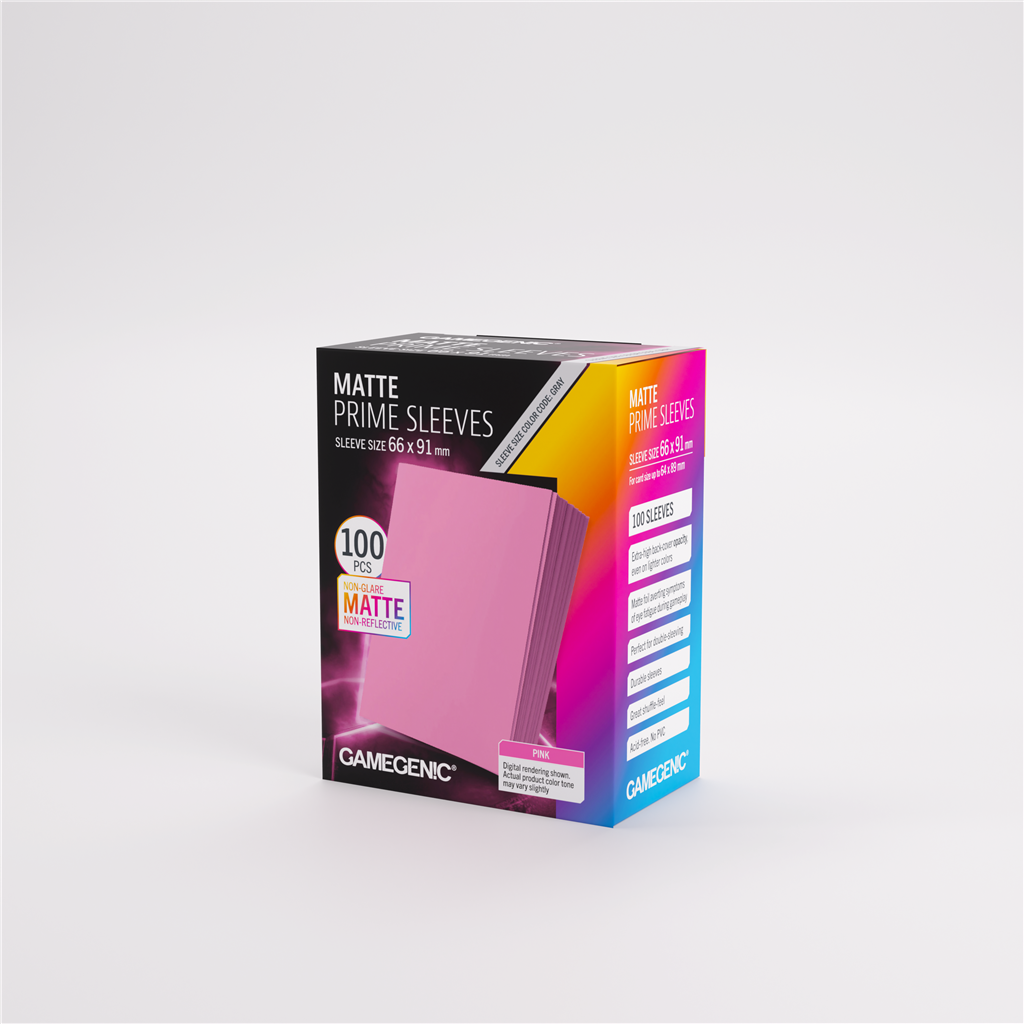 GameGenic SLEEVES Pack Matte Prime Pink 66x91mm (100 stuks)