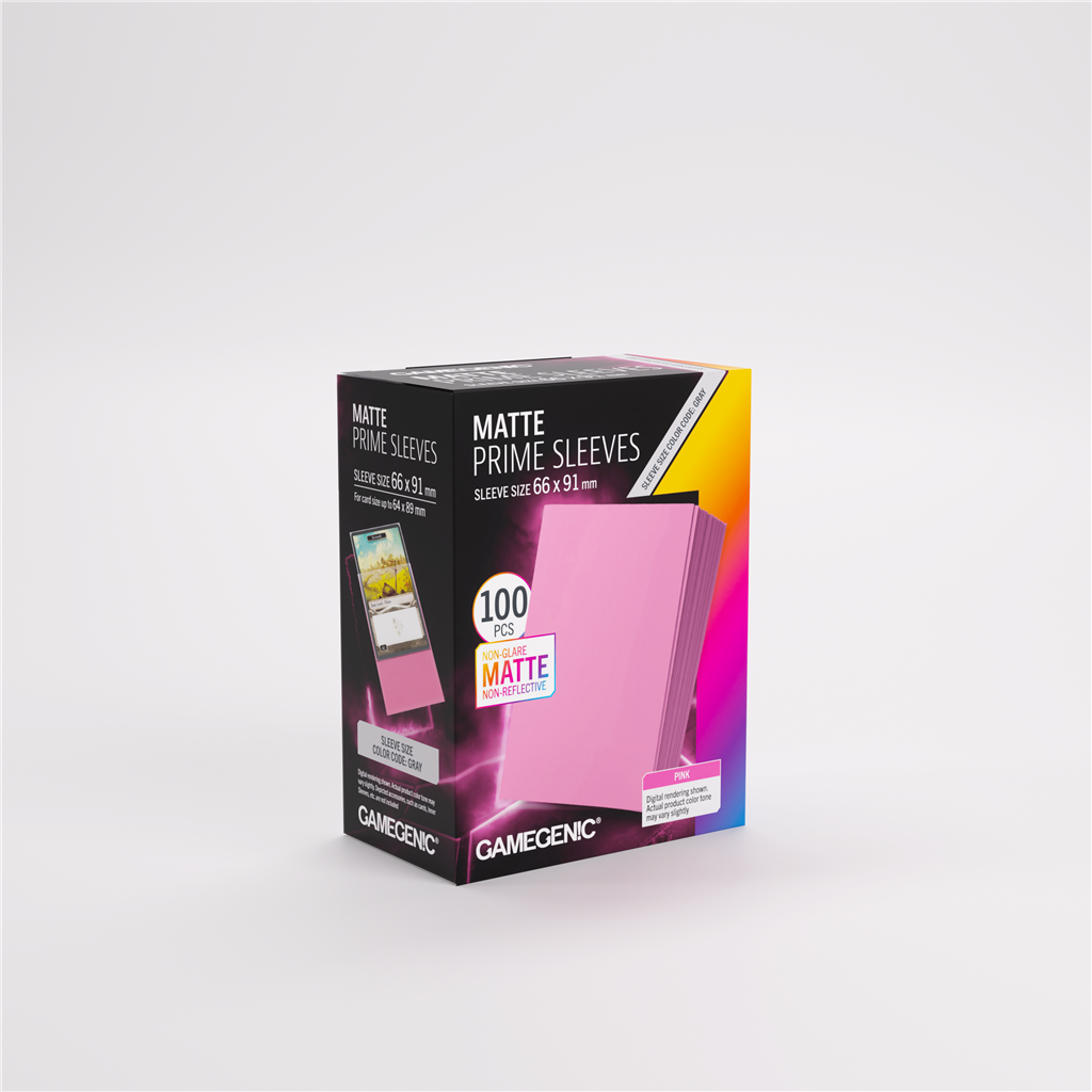 GameGenic SLEEVES Pack Matte Prime Pink 66x91mm (100 stuks)