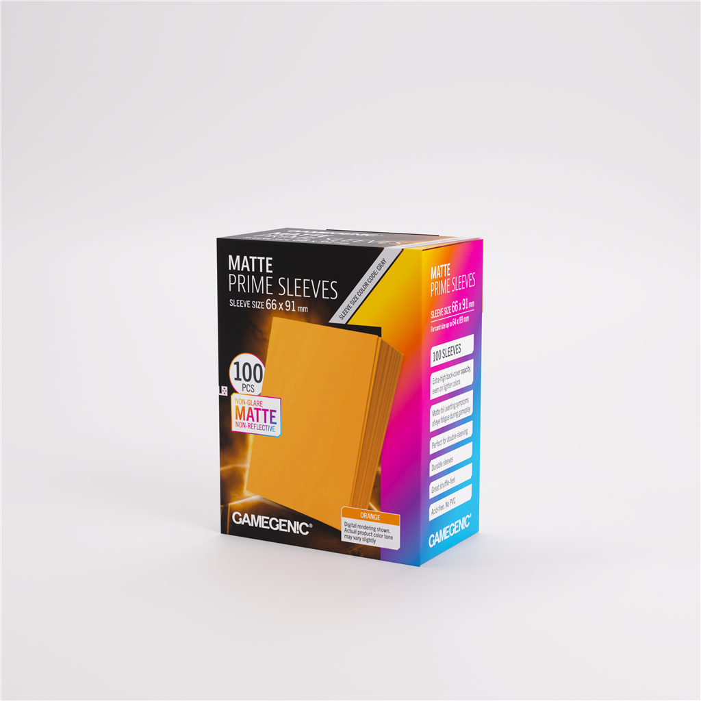 GameGenic SLEEVES Pack Matte Prime Orange 66x91mm (100 stuks)