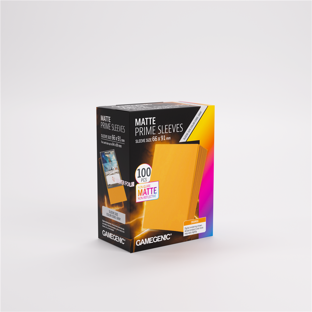 GameGenic SLEEVES Pack Matte Prime Orange 66x91mm (100 stuks)