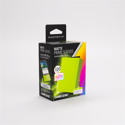 GameGenic SLEEVES Pack Matte Prime Lime 66x91mm (100 stuks)