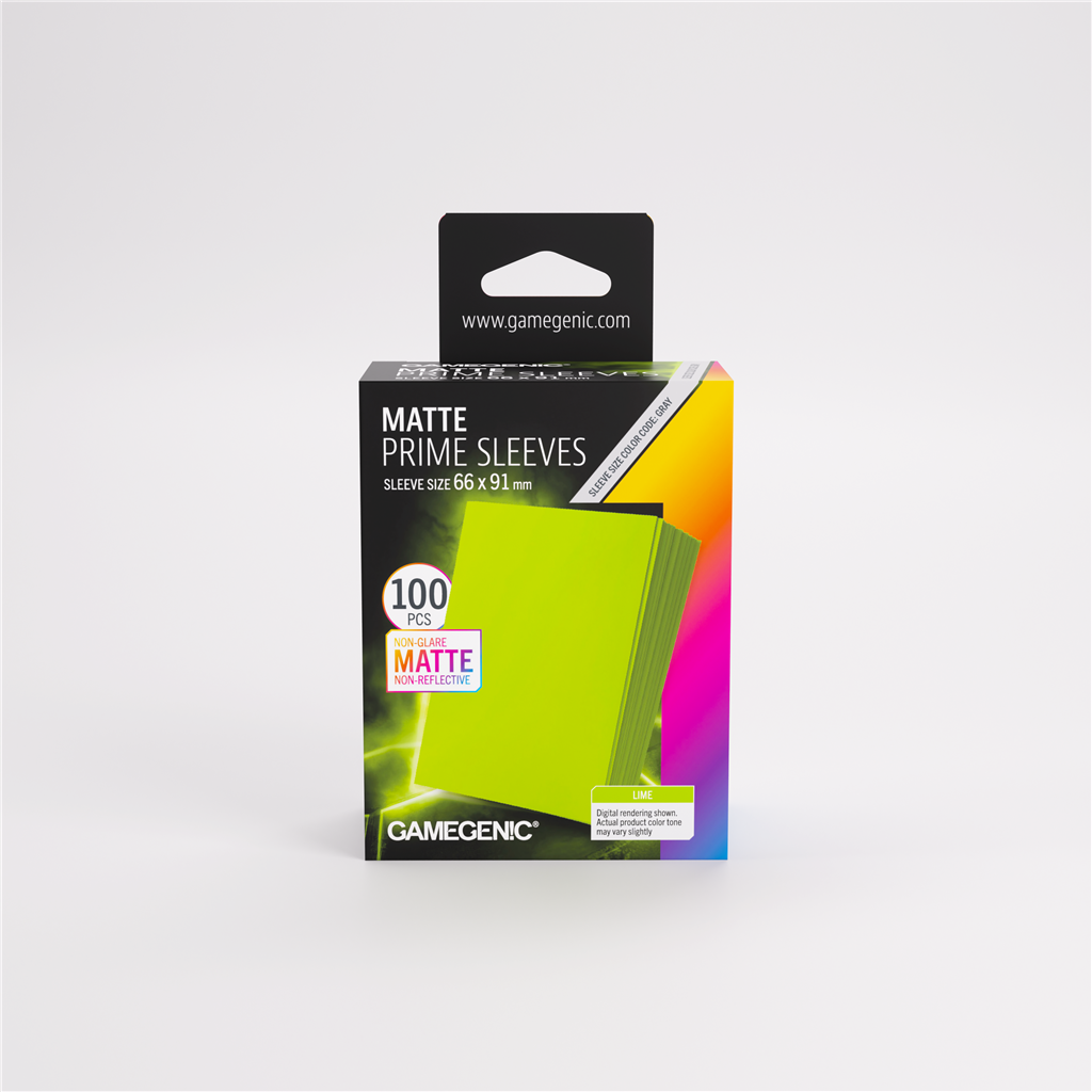 GameGenic SLEEVES Pack Matte Prime Lime 66x91mm (100 stuks)