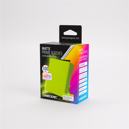 GameGenic SLEEVES Pack Matte Prime Lime 66x91mm (100 stuks)