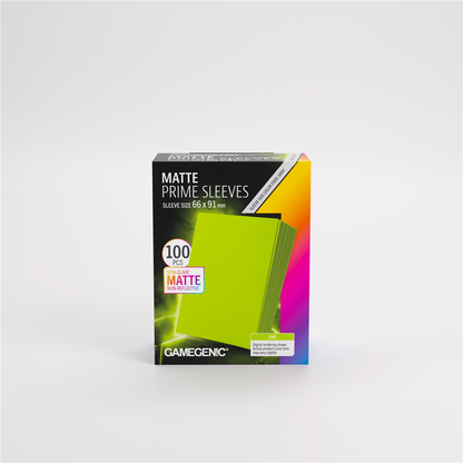 GameGenic SLEEVES Pack Matte Prime Lime 66x91mm (100 stuks)