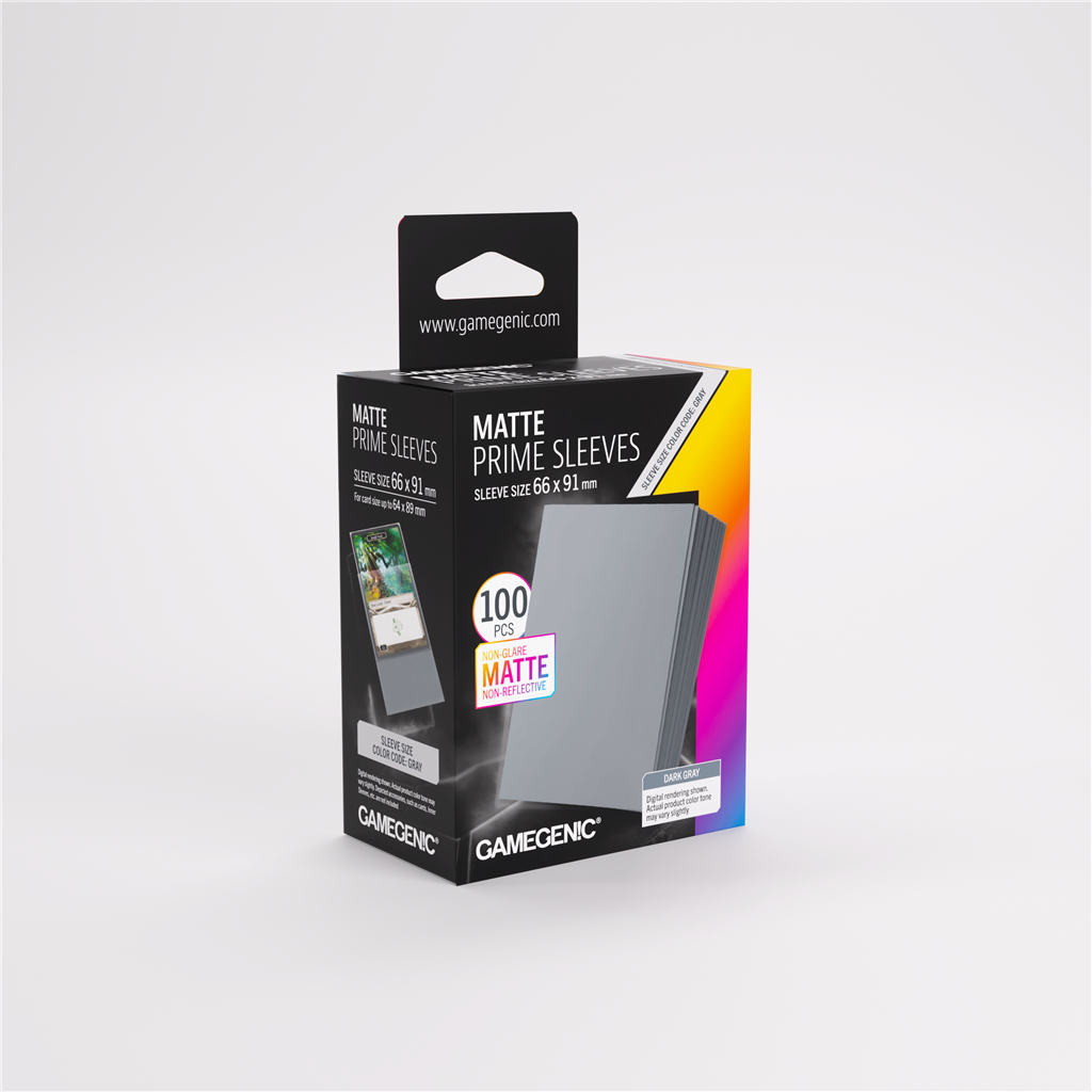 GameGenic SLEEVES Pack Matte Prime Dark Gray 66x91mm (100 stuks)