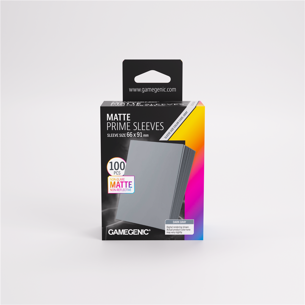 GameGenic SLEEVES Pack Matte Prime Dark Gray 66x91mm (100 stuks)