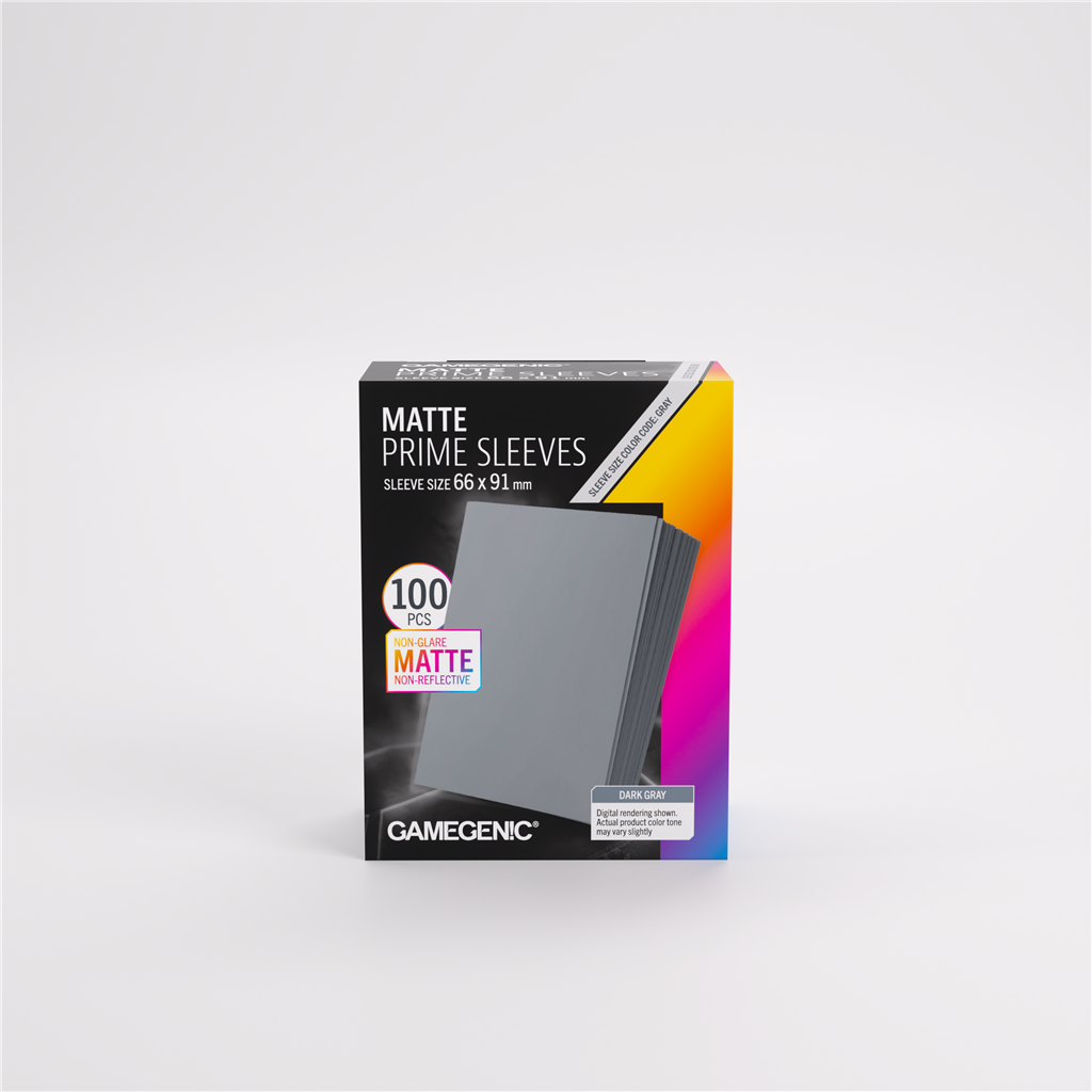GameGenic SLEEVES Pack Matte Prime Dark Gray 66x91mm (100 stuks)