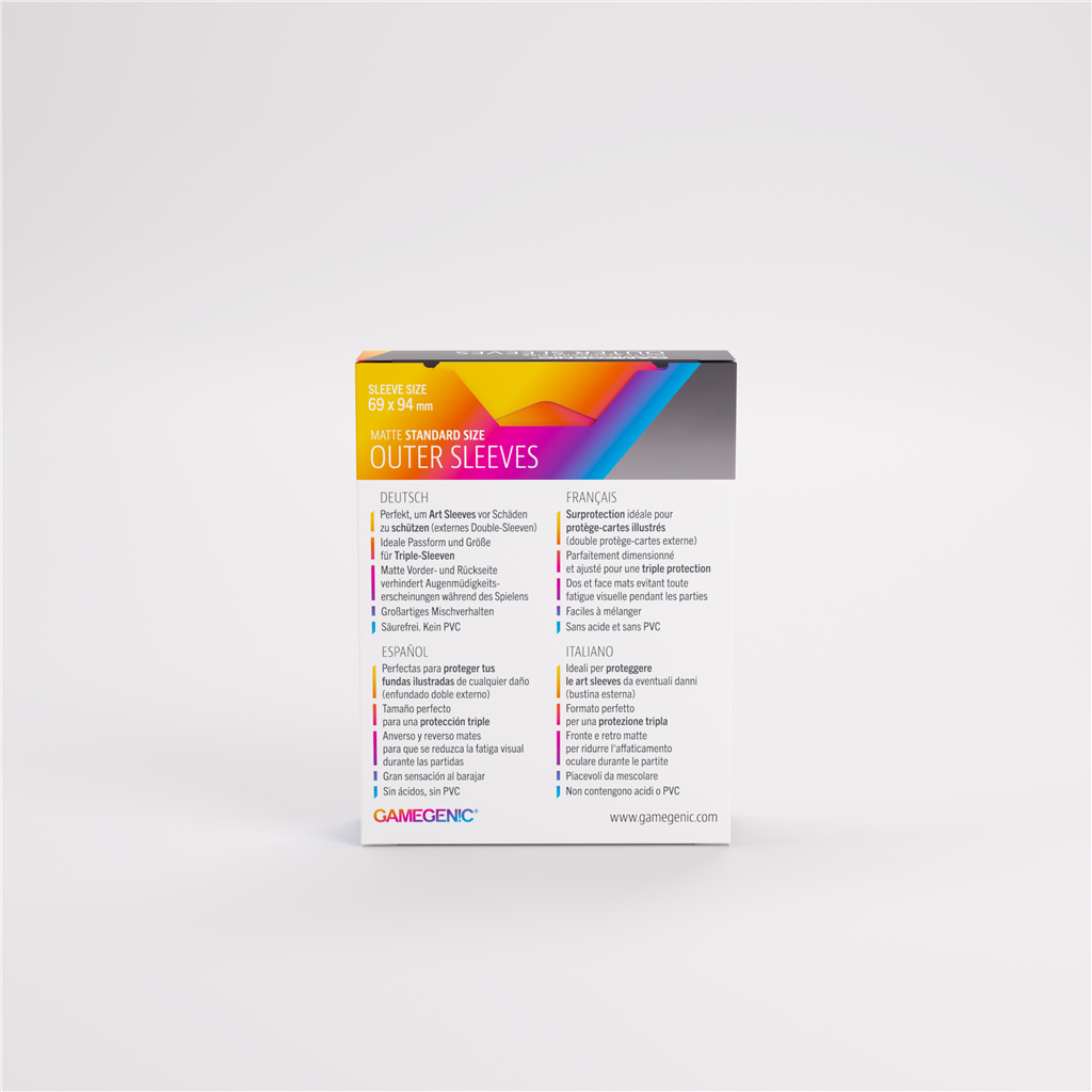 GameGenic OUTER SLEEVES Matte Standard Size (100 stuks)