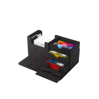 Accessoires The Academic 133+ XL, the box that broke all records, can hold 133+ double-sleeved cards in extra Thick Inner Sleeves* plus accessories. Numerous members of the community have requested a cleaner version of the box, without the Tolarian logos,