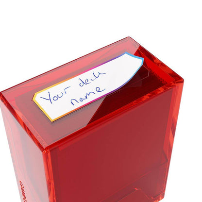 Accessoires The Bastion 50+ is a very compact and rock-solid deck box to safely protect 50+ double-sleeved cards in Closable Inner Sleeves. It is ideal for decks with 55+ double-sleeved cards in standard inner sleeves. Due to translucent materials and sma