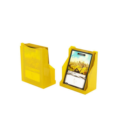 Accessoires The Bastion 50+ is a very compact and rock-solid deck box to safely protect 50+ double-sleeved cards in Closable Inner Sleeves. It is ideal for decks with 55+ double-sleeved cards in standard inner sleeves. Due to translucent materials and sma