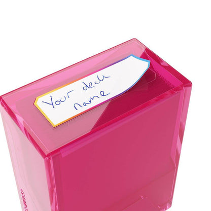 Accessoires The Bastion 50+ is a very compact and rock-solid deck box to safely protect 50+ double-sleeved cards in Closable Inner Sleeves. It is ideal for decks with 55+ double-sleeved cards in standard inner sleeves. Due to translucent materials and sma