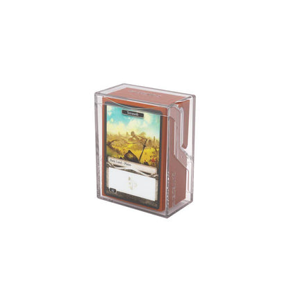 Accessoires The Bastion 50+ is a very compact and rock-solid deck box to safely protect 50+ double-sleeved cards in Closable Inner Sleeves. It is ideal for decks with 55+ double-sleeved cards in standard inner sleeves. Due to translucent materials and sma
